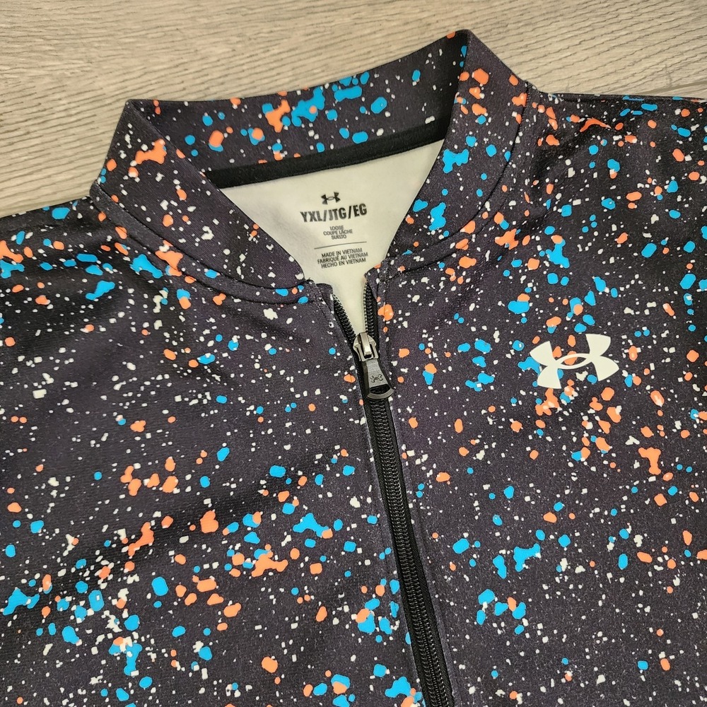 Under Armour Jacket Boys Youth XL Blue Pennant 2.0 Full Zip Multicolor School